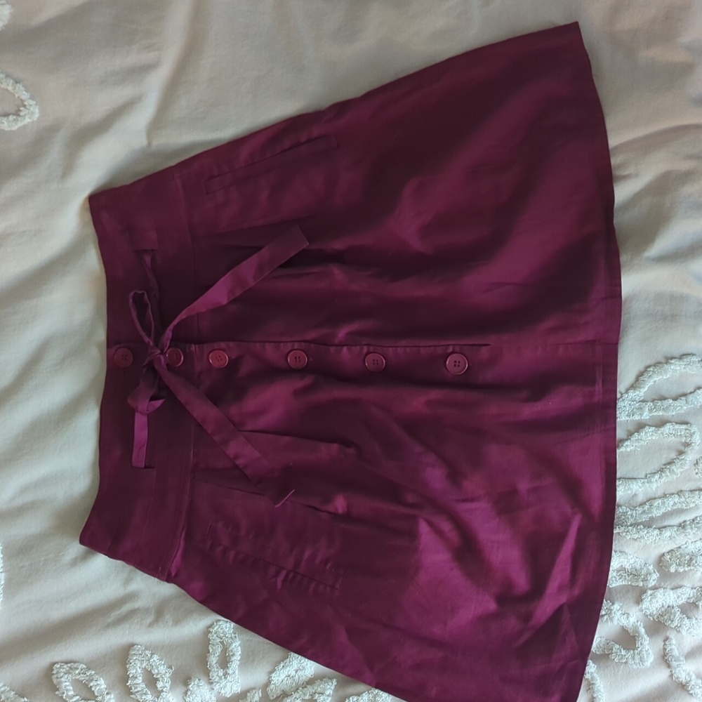 Theory Magenta Button-down Skirt